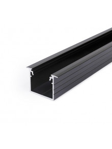 Profil LED încastrat LINEA IN 20, negru, lungime 2m