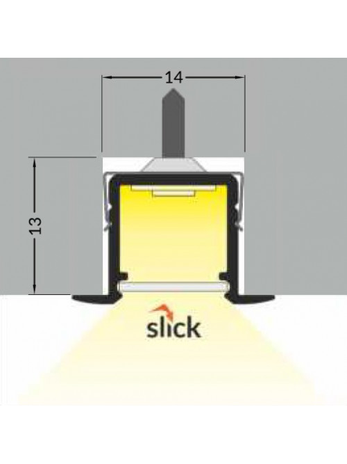 Profil LED încastrat SMART IN 10, alb, lungime 2m