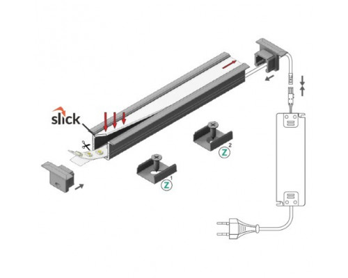 Profil LED încastrat SMART IN 10, aluminiu anodizat, lungime 2m