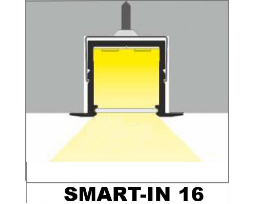 Profil LED încastrat SMART-IN16, negru, lungime 2m
