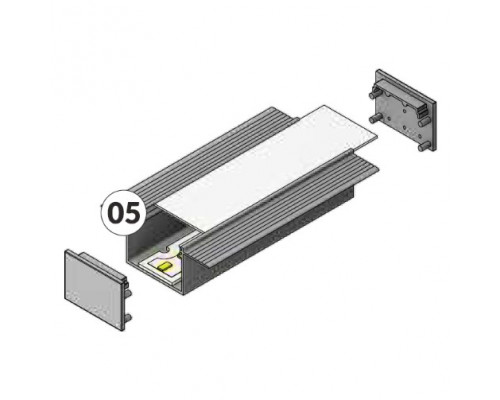 Profil LED încastrat VARIO 30-05, aluminiu anodizat, lungime 2m