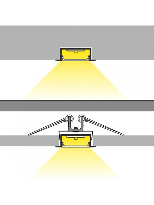 Profil LED încastrat VARIO 30-06, aluminiu neanodizat, lungime 2m