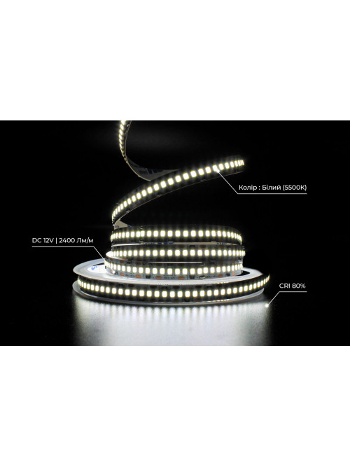 LED лента PROLUM™ 12V; 2835\240; IP20; Series "SG", Белый (5500-6000К)