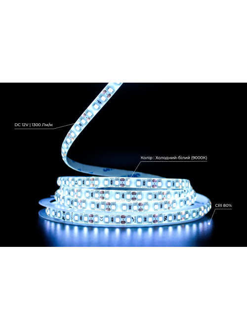 Светодиодная LED лента PROLUM™ 12V; 2835\120; IP65; Series "SG", Холодный-белый (9000-10000К)