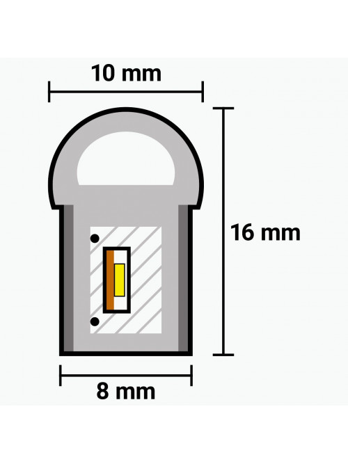 Светодиодный неон PROLUM™ 8x16, IP68, 12V, Series "SF", Синий, PRO