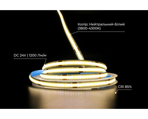Светодиодная LED лента PROLUM™ 24V; СОВ; 320; LED; IP20; Series "PRO", Нейтральный-Белый (3800-4300K)