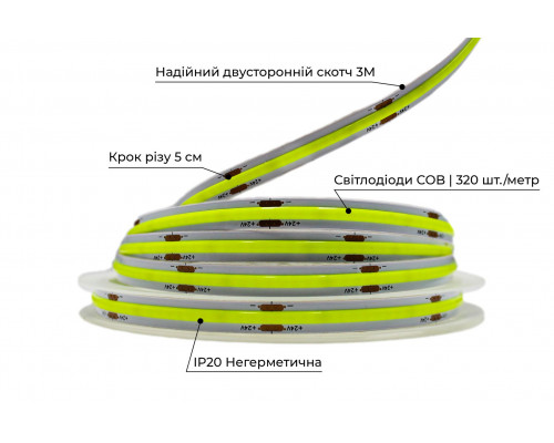 Banda LED PROLUM™ 24V; BUFNIŢĂ; 320; LED; IP20; Seria „PRO”, Verde