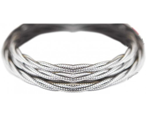 Fir textil inpletit retro vintage 2×0,75 argintiu Italia