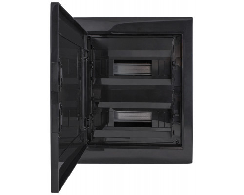 Корпус пластиковый на 24 модуля e.plbox.pro.n.24b.black навесной, черный с непрозрачными дверямиIP40