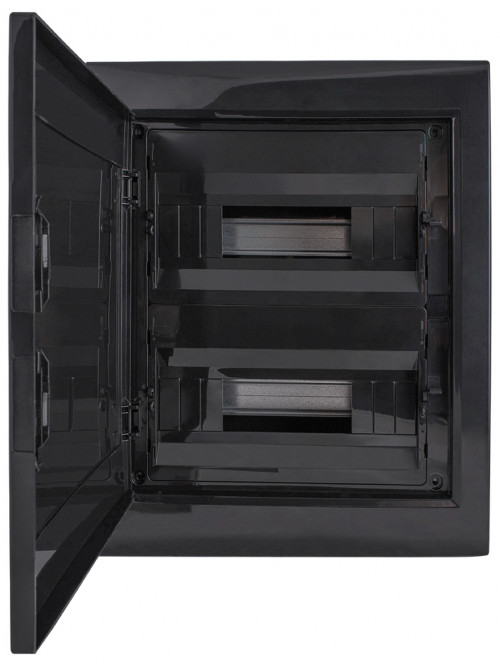 Корпус пластиковый на 24 модуля e.plbox.pro.n.24b.black навесной, черный с непрозрачными дверямиIP40