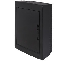 Корпус пластиковый на 24 модуля e.plbox.pro.n.24b.black навесной, черный с непрозрачными дверямиIP40