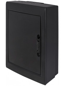 Корпус пластиковый на 24 модуля e.plbox.pro.n.24b.black навесной, черный с непрозрачными дверямиIP40