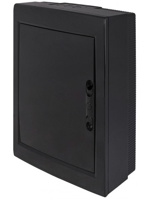 Корпус пластиковый на 24 модуля e.plbox.pro.n.24b.black навесной, черный с непрозрачными дверямиIP40