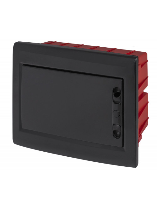 Корпус пластиковый на 12 модулей e.plbox.pro.w.12b.black встроенный, черный с непрозрачными дверями IP40