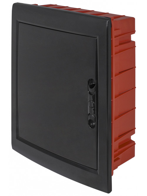 Корпус пластиковый на 24 модуля e.plbox.pro.w.24b.black встроенный, черный с непрозрачными дверями IP40