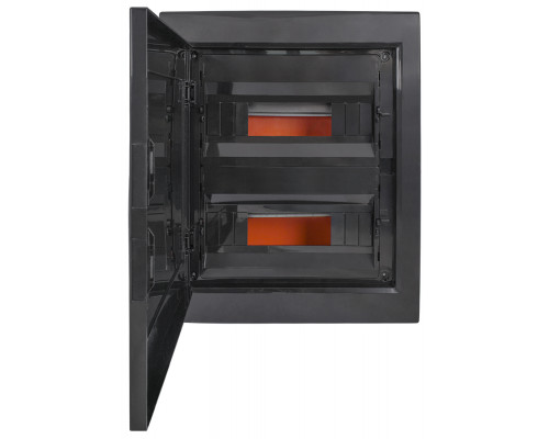 Корпус пластиковый на 24 модуля e.plbox.pro.w.24b.black встроенный, черный с непрозрачными дверями IP40