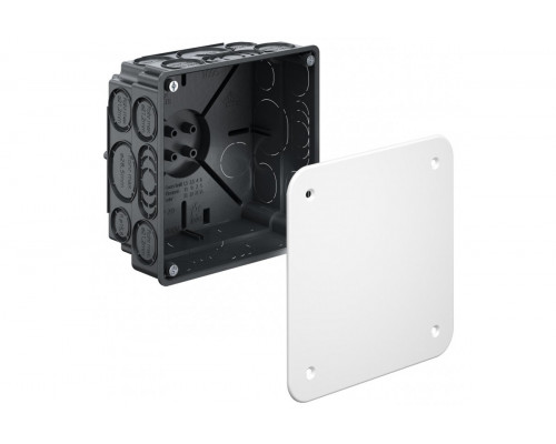 Junction casing with cover, 107 x 107 x 57 mm, halogen-free