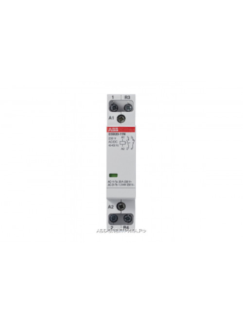 ABB Контактор ESB20-11N-06 модульный (20А АС-1, 1НО+1НЗ), катушка 230В AC/DC