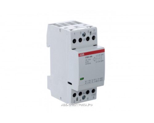 ABB Контактор ESB25-40N-06 модульный (25А АС-1, 4НО), катушка 230В AC/DC