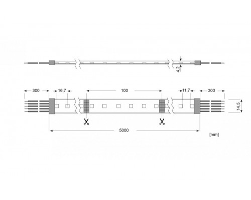 LED Essence Strip RGBW waterproof, 96W RGBW/24V/IP66 5M