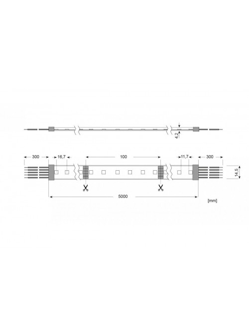 LED Essence Strip RGBW waterproof, 96W RGBW/24V/IP66 5M