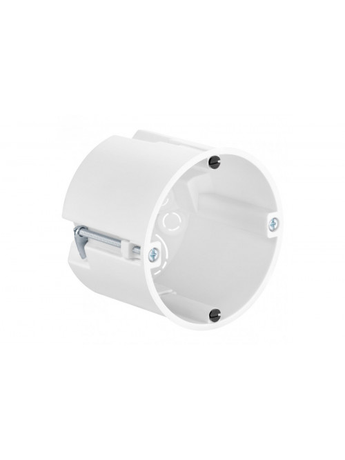 One-gang junction box for thin panelling, depth 61 mm, halogen-free