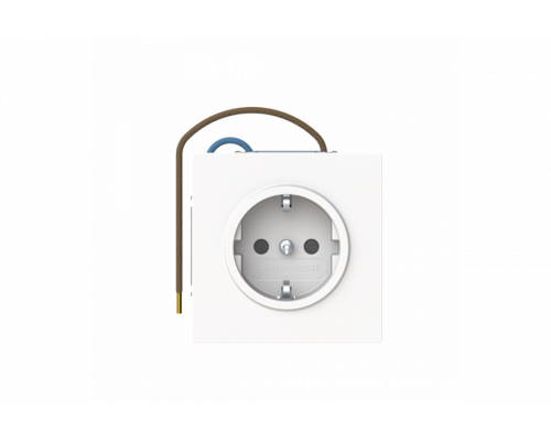 Busch-steplight SCHUKO® socket insert Without imprint Safety Shutter Protective contact (SCHUKO) withNight light; LED /White studio white matt  - Busch-art linear
