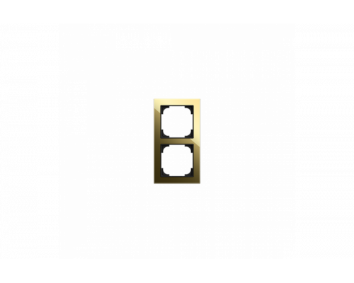 Cover frame 2gang glass black / gold - Busch-art linear