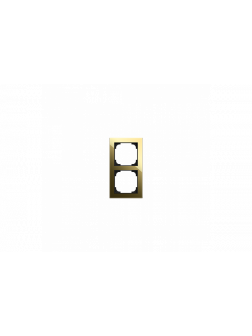 Cover frame 2gang glass black / gold - Busch-art linear