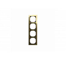 Cover frame 4gang glass black / gold - Busch-art linear