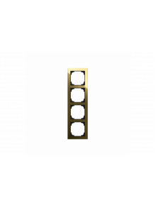 Cover frame 4gang glass black / gold - Busch-art linear