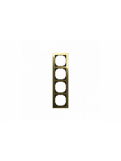 Cover frame 4gang glass black / gold - Busch-art linear