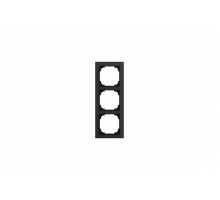 Cover frame 3gang aluminium black - Busch-art linear