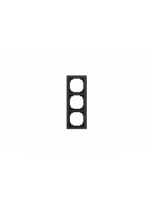 Cover frame 3gang aluminium black - Busch-art linear