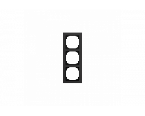 Cover frame 3gang aluminium black - Busch-art linear