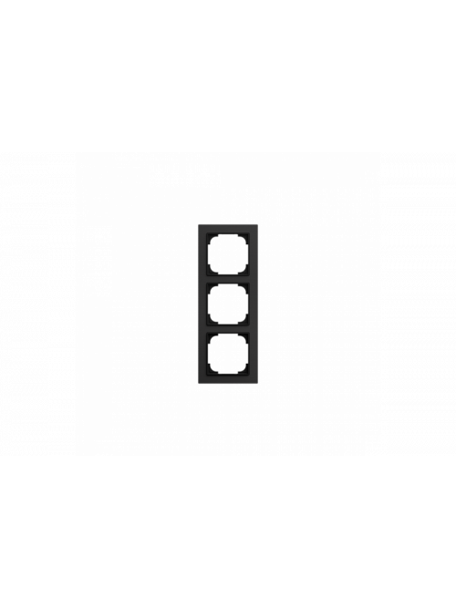 Cover frame 3gang aluminium black - Busch-art linear
