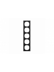 Cover frame 5gang aluminium black - Busch-art linear