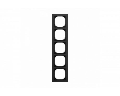 Cover frame 5gang aluminium black - Busch-art linear