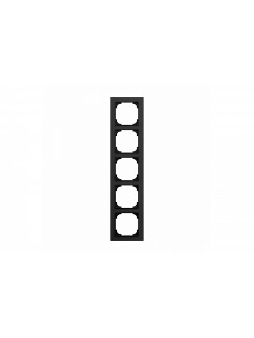Cover frame 5gang aluminium black - Busch-art linear