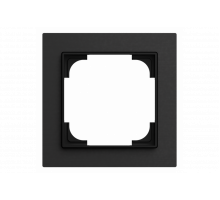Cover frame 1gang aluminium black - Busch-art linear