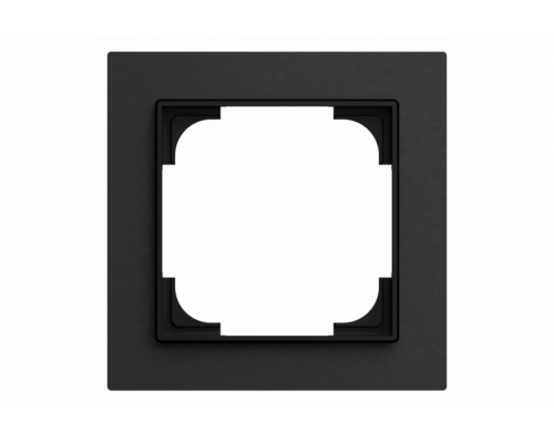 Cover frame 1gang aluminium black - Busch-art linear
