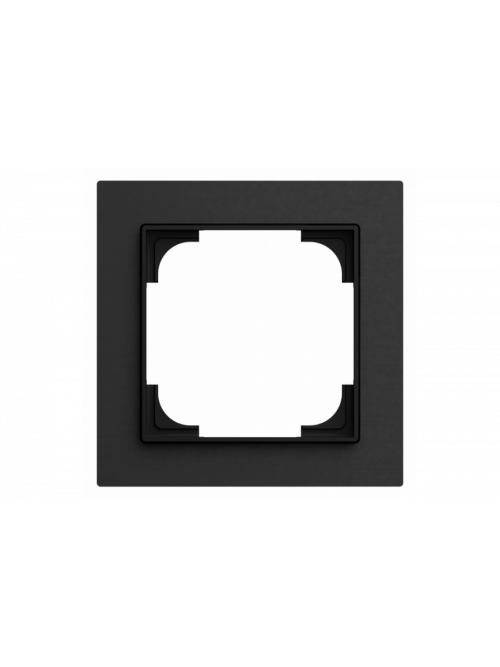 Cover frame 1gang aluminium black - Busch-art linear