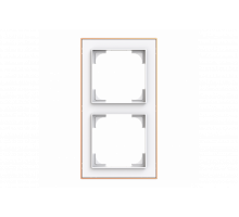 Cover frame with decor ring 2gang studio white matt / rose gold - Busch-art linear