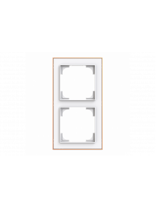 Cover frame with decor ring 2gang studio white matt / rose gold - Busch-art linear