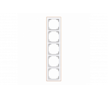Cover frame with decor ring 5gang studio white matt / rose gold - Busch-art linear