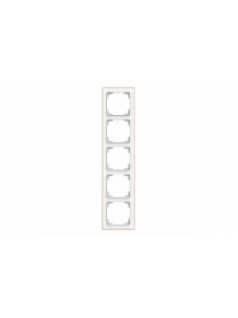 Cover frame with decor ring 5gang studio white matt / rose gold - Busch-art linear