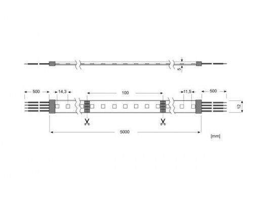 LED Star Strip 500 RGB Waterproof, LED STRIP 500 S RGB/24V/IP67 IND
