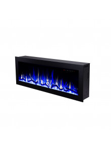 Встраиваемый/настенный электрокамин Racy 60, 454x1524x185 mm, 1500W, 30 цветовых сочетаний, Термостат, Дрова и кристаллы