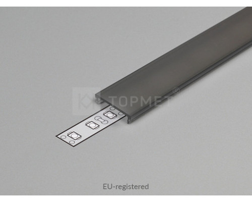 Profil LED aparent LINEA 20, negru, lungime 2m