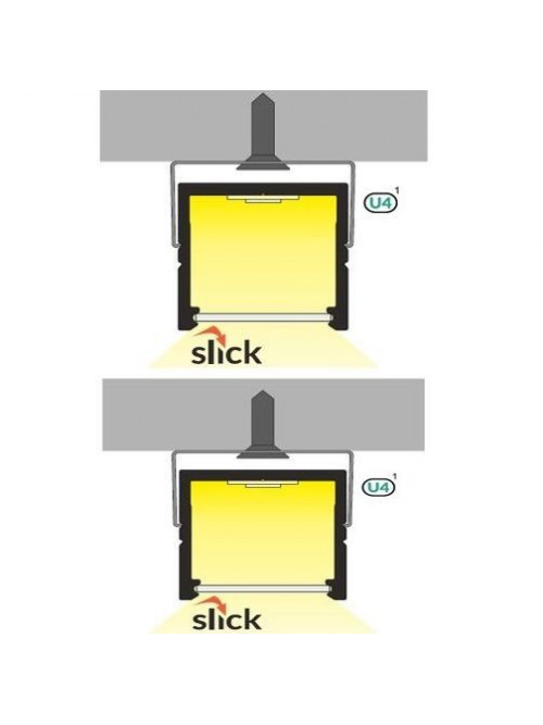Profil LED aparent SMART 16, aluminiu neanodizat, lungime 2m